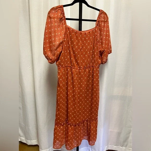 Lucky Brand rust medallion NWT dress | size XL - Picture 6 of 9